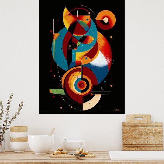 Resonant Axis – Minimal Geometric Constructivism Poster (Keuken)