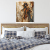 Resonantie Tussen Stilte | Getextureerde Cello Muu Canvas Afdruk (Insitu (Slaapkamer))