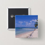 Resort op het strand vierkante button 5,1 cm (Voorkant /achterkant)
