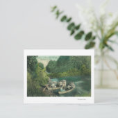 Resorters Boating bij Springs Briefkaart (Staand voorkant)