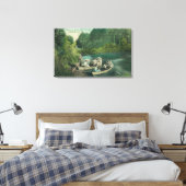 Resorters Boating bij Springs Canvas Afdruk (Insitu (Slaapkamer))