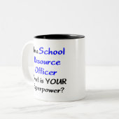 resource officer school tweekleurige koffiemok (Voorkant links)