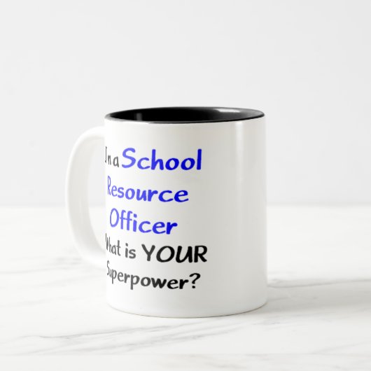 resource officer school tweekleurige koffiemok (Voorkant links)