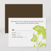 Respaart voor Chartreuse en Brown Floral Wedding RSVP Kaartje (Voorkant / Achterkant)