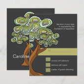 Respaart voor Eco Tree Wedding RSVP Kaartje (Voorkant / Achterkant)