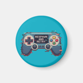 Respawn and Retry - Retro Gaming Glitch Art Magneet