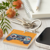 Respawn and Retry - Retro Gaming Glitch Art Sleutelhanger (Voorkant Rechts)