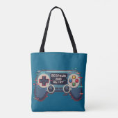 Respawn and Retry - Retro Gaming Glitch Art Tote Bag (Achterkant)