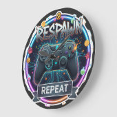 Respawn en Herhaal Gamer Controller Grote Klok (Hoek)