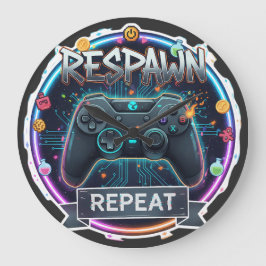 Respawn en Herhaal Gamer Controller Grote Klok