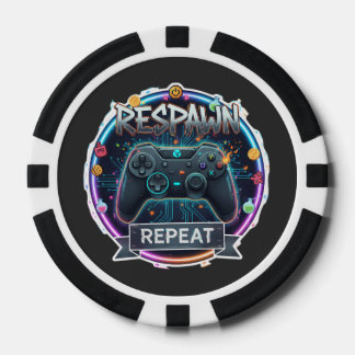 Respawn en Herhaal Gamer Controller Poker Chips