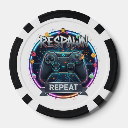 Respawn en Herhaal Gamer Controller Poker Chips (Achterkant)