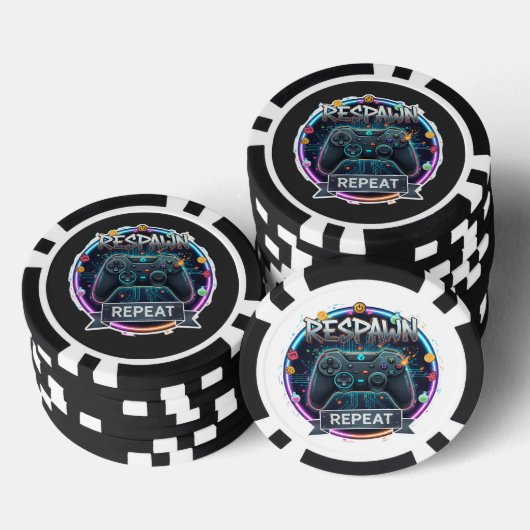 Respawn en Herhaal Gamer Controller Poker Chips (Opstapeling)