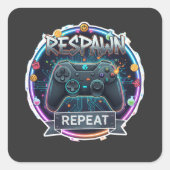Respawn en Herhaal Gamer Controller Vierkante Sticker (Voorkant)