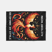 Respawn In Style Phoenix Pixel Revival Gamer Kunst Fleece Deken (Voorkant (Horizontaal))