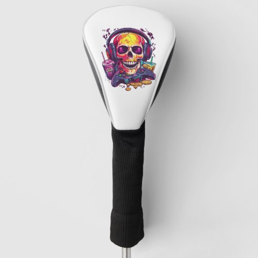 Respawn Klaar � Grappige Gamer Schedel Golfheadcover (Voorkant)