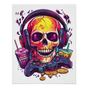 Respawn Klaar � Grappige Gamer Schedel Perfect Poster