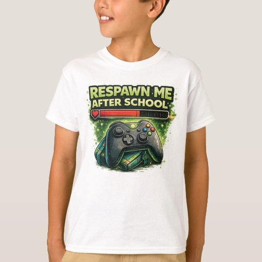 Respawn Me Na School Gamer T-shirt (Voorkant)