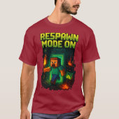 “Respawn Mode On – Pixel Gamer Girl T-Shirt” T-shirt (Voorkant)