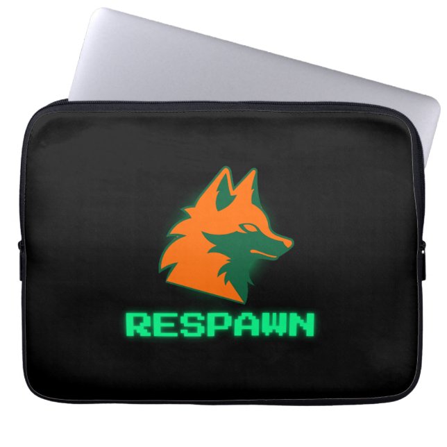 RESPAWN – Neon Gamer Fox Logo Laptop Sleeve (Voorkant)