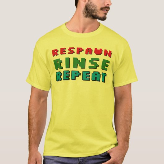 Respawn Rinse Repeat Adult Gamer T-shirt (Voorkant)