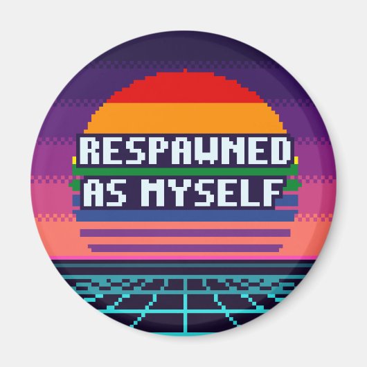 Respawned Als Mijzelf Pride Pixel Magneet (Voorkant)
