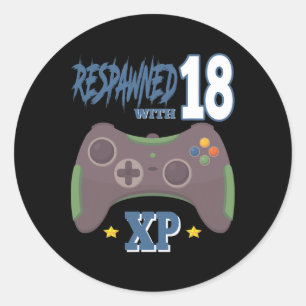 Respawned Met 18 Xp Videogamer 18e Verjaardag Gif Ronde Sticker