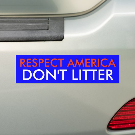 RESPECT AMERIKA LITTER NIET BUMPERSTICKER (Op auto)