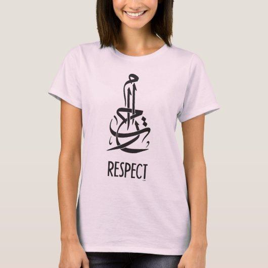 Respect Arabisch Calligrafie en Engels T-shirt (Voorkant)