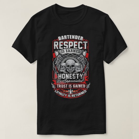 Respect Bartender Shirt (Design voorkant)