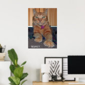 Respect Baz Cat Poster (Thuiskantoor)