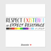 Respect bestaan of Verwacht resistentie LGBTQ+ Sticker (Vel)