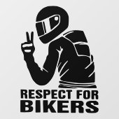 Respect Biker Motorcycle 3D Decal Sticker | Black (Vel)