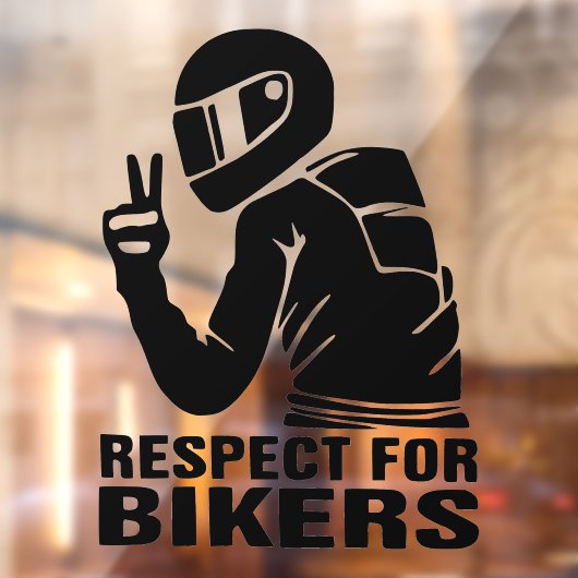 Respect Biker Motorcycle 3D Decal Sticker | Black (Vel 2)