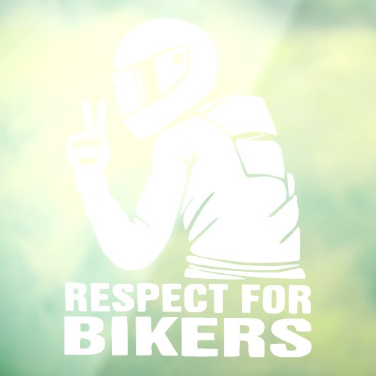 Respect Biker Motorcycle 3D Decal Sticker | Wit (Vel 3)