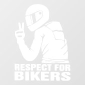 Respect Biker Motorcycle 3D Decal Sticker | Wit (Vel)