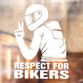 Respect Biker Motorcycle 3D Decal Sticker | Wit (Vel 2)