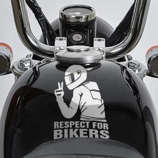 Respect Biker Motorcycle 3D Decal Sticker | Wit