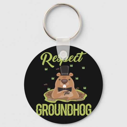 Respect Bosmarmot Groundhog foto Groundhog Day Sleutelhanger (Voorkant)