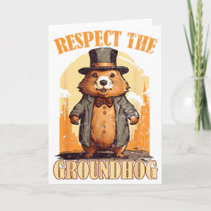 Respect De Bosmarmot Funny Groundhog Day  Kaart