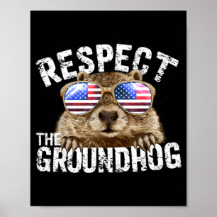 Respect De Bosmarmot Grappige Ground-hog Day Usa V Poster