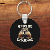Respect De Bosmarmot Vier Groundhog Day Anim Sleutelhanger (Voorkant)