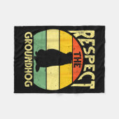 Respect De Bosmarmot Woodchuck Ontwerp Ground Hog Fleece Deken (Voorkant (Horizontaal))