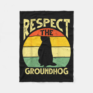 Respect De Bosmarmot Woodchuck Ontwerp Ground Hog Fleece Deken