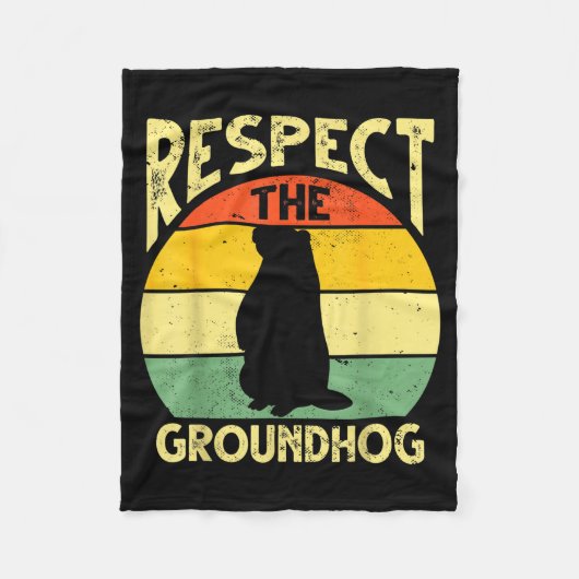 Respect De Bosmarmot Woodchuck Ontwerp Ground Hog Fleece Deken (Voorkant)