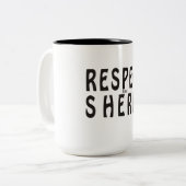 "Respect de Sherpa" bergbeklimming Tweekleurige Koffiemok (Voorkant links)