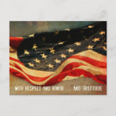 Respect, Eer en Dankbaarheid Veterans Day Ansichtk Briefkaart (Voorkant)