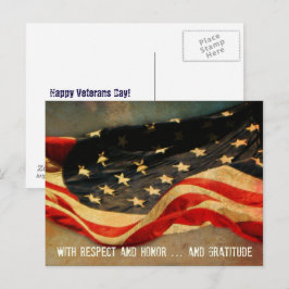 Respect, Eer en Dankbaarheid Veterans Day Ansichtk Briefkaart