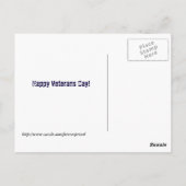 Respect, Eer en Dankbaarheid Veterans Day kaart (Achterkant)