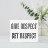 Respect geven - Respect verkrijgen Briefkaart (Staand voorkant)